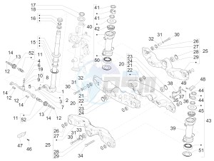 MP3 500 SPORT BUSINESS ABS E3-E4 (NAFTA)2 drawing Fork/steering tube - Steering bearing unit