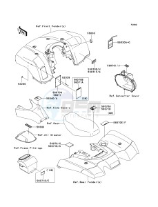 KVF 650 D ([BRUTE FORCE 650 4X4] (D6F-D9F) D6F drawing LABELS