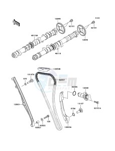 NINJA ZX-6RR ZX600-N1H FR GB XX (EU ME A(FRICA) drawing Camshaft(s)/Tensioner