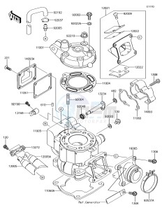 KX85-II KX85DEF EU drawing Cylinder Head/Cylinder