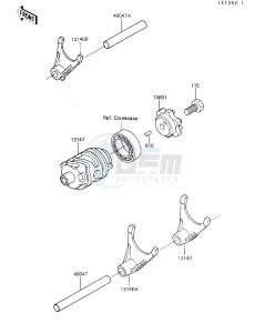 KX 250 G [KX250] (G1-G3) [KX250] drawing GEAR CHANGE DRUM_SHIFT FORK-- S- -