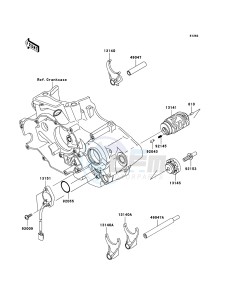 KLX450R KLX450ABF EU drawing Gear Change Drum/Shift Fork(s)