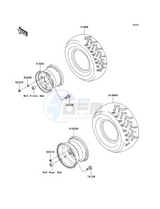 KVF650 4x4 KVF650-D1 EU GB drawing Tires