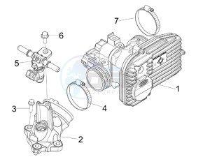 S 125 4T 2V E3 Taiwan drawing Throttle body - Injector - Union pipe