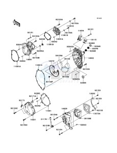 NINJA ZX-6R ZX600R9F FR GB XX (EU ME A(FRICA) drawing Engine Cover(s)