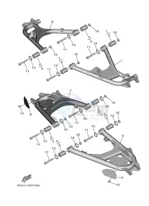 YXF850ES YXF85WPSJ WOLVERINE X (BG4A) drawing REAR ARM