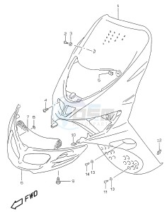 AY50 (V-W-X-Y) katana drawing FRONT LEG SHIELD (model Y)