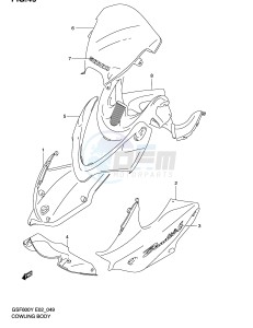 GSF600 (E2) Bandit drawing COWLING BODY (GSF600SY SUY SK1 SUK1)