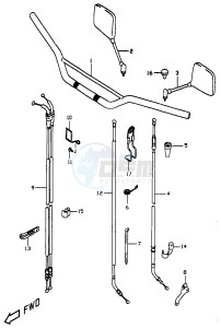 DR350 (V-W-X) drawing HANDLEBAR