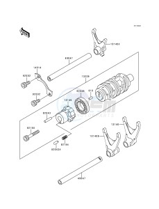 ZX 750 N [NINJA ZX-7RR] (N1-N2) [NINJA ZX-7RR] drawing GEAR CHANGE DRUM_SHIFT FORK-- S- -