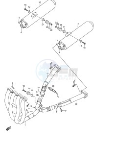 GSX1300R (E2) Hayabusa drawing MUFFLER