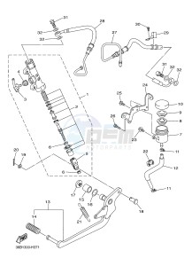 XJ6SA 600 DIVERSION (S-TYPE, ABS) (36DB 36DD) drawing REAR MASTER CYLINDER