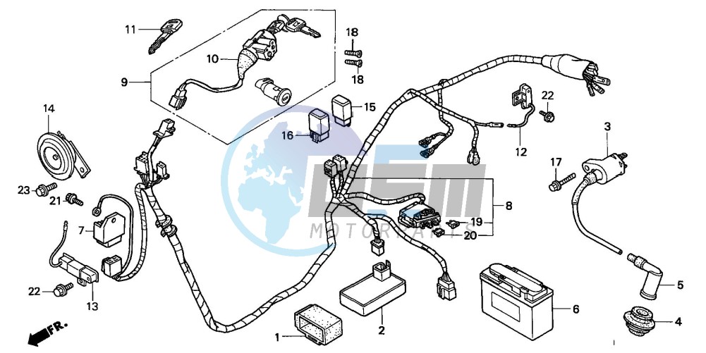 WIRE HARNESS/ IGNITION COIL/BATTERY