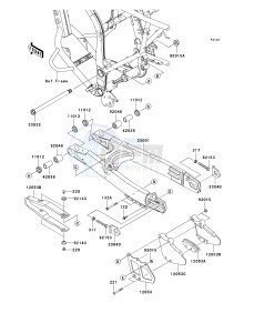 KLX 250 T [KLX250S] (T8F) T9F drawing SWINGARM