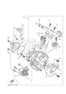 YFM700FWBD KODIAK 700 EPS (B5KV) drawing THROTTLE BODY ASSY 1