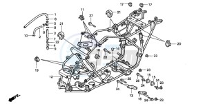 TRX300 FOURTRAX 300 drawing FRAME BODY ('93-'95)