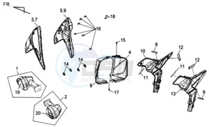 WOLF CARBURATED 125 drawing INDICATORS / COWLING FRONT