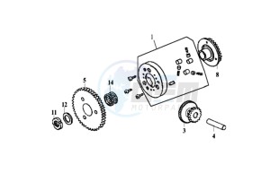 EURO MX 125 DUAL DISK 50 drawing START  CLUTCH OUTER ASSY