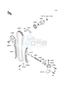 KLF250 KLF250-A3 EU GB drawing Camshaft(s)/Tensioner