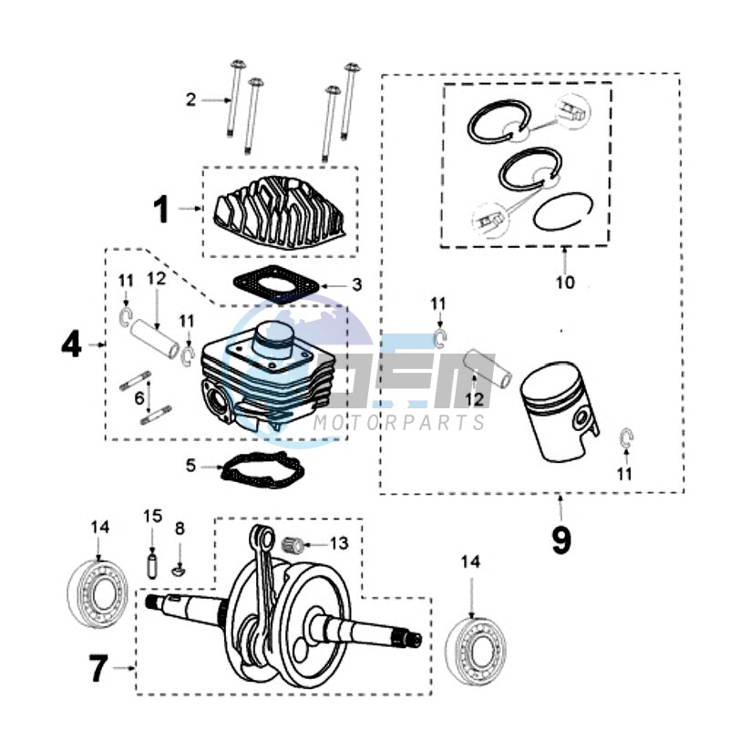 CRANKSHAFT AND CYLINDER CAST IRON