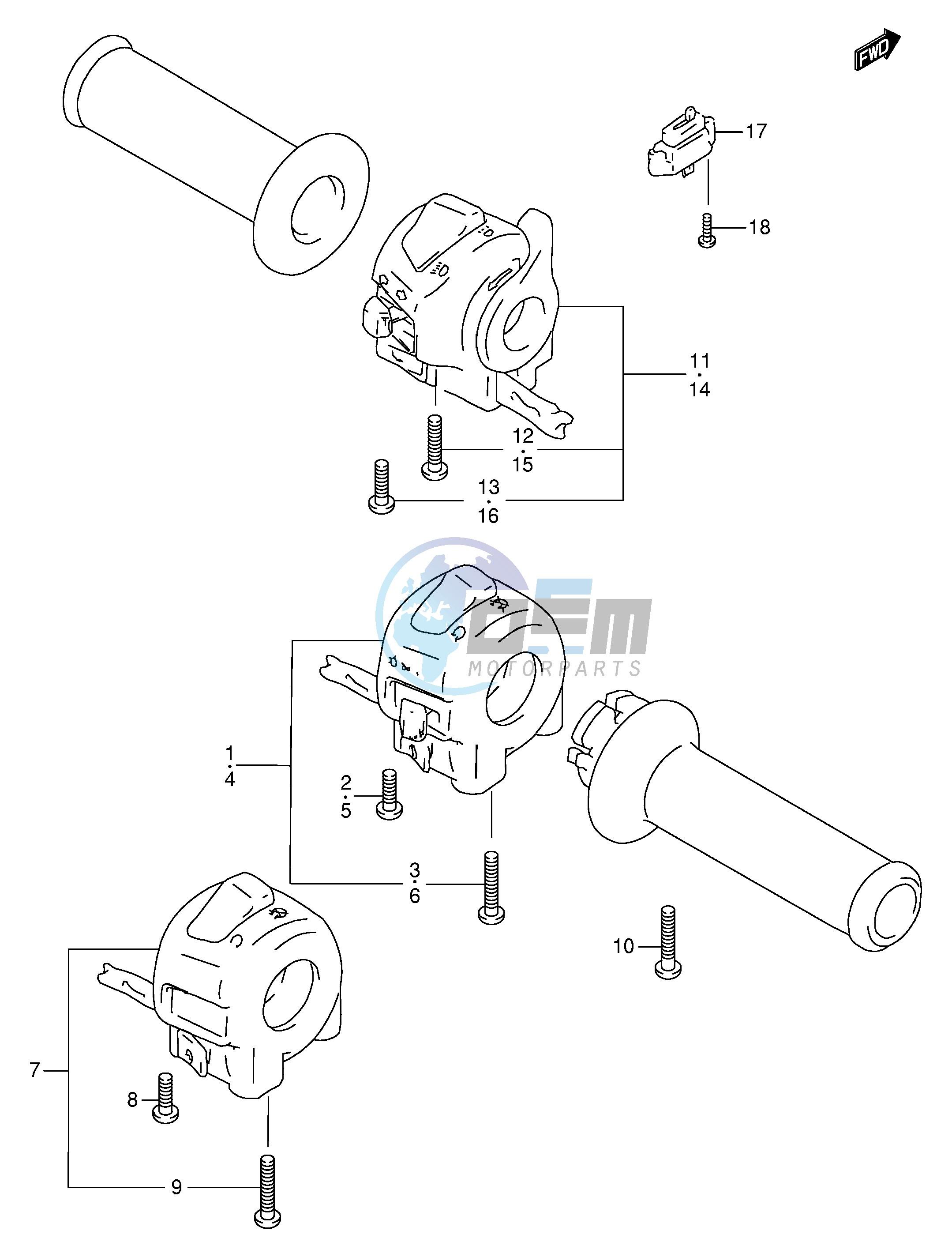 HANDLE SWITCH (MODEL V W X)