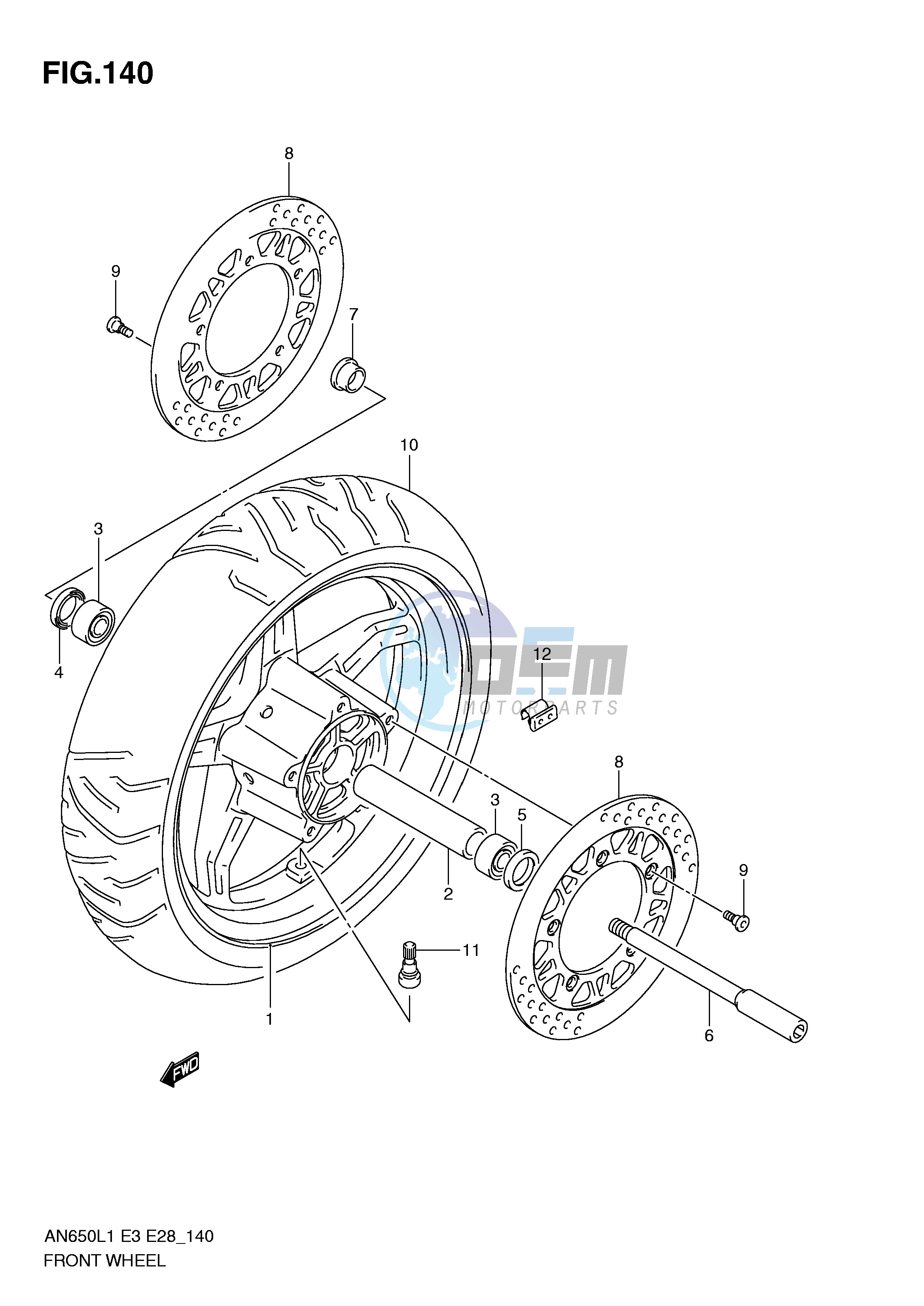 FRONT WHEEL (AN650L1 E33)