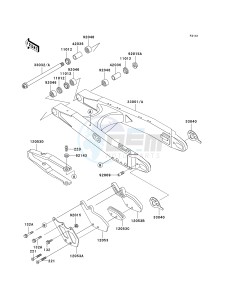 KDX 200 H (H10-H11) drawing SWINGARM