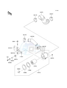 KAF 950 B [MULE 3010 DIESEL 4X4] (B7F) B7F drawing AIR CLEANER-BELT CONVERTER