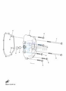 YFM90R (BD3M) drawing CRANKCASE COVER 1