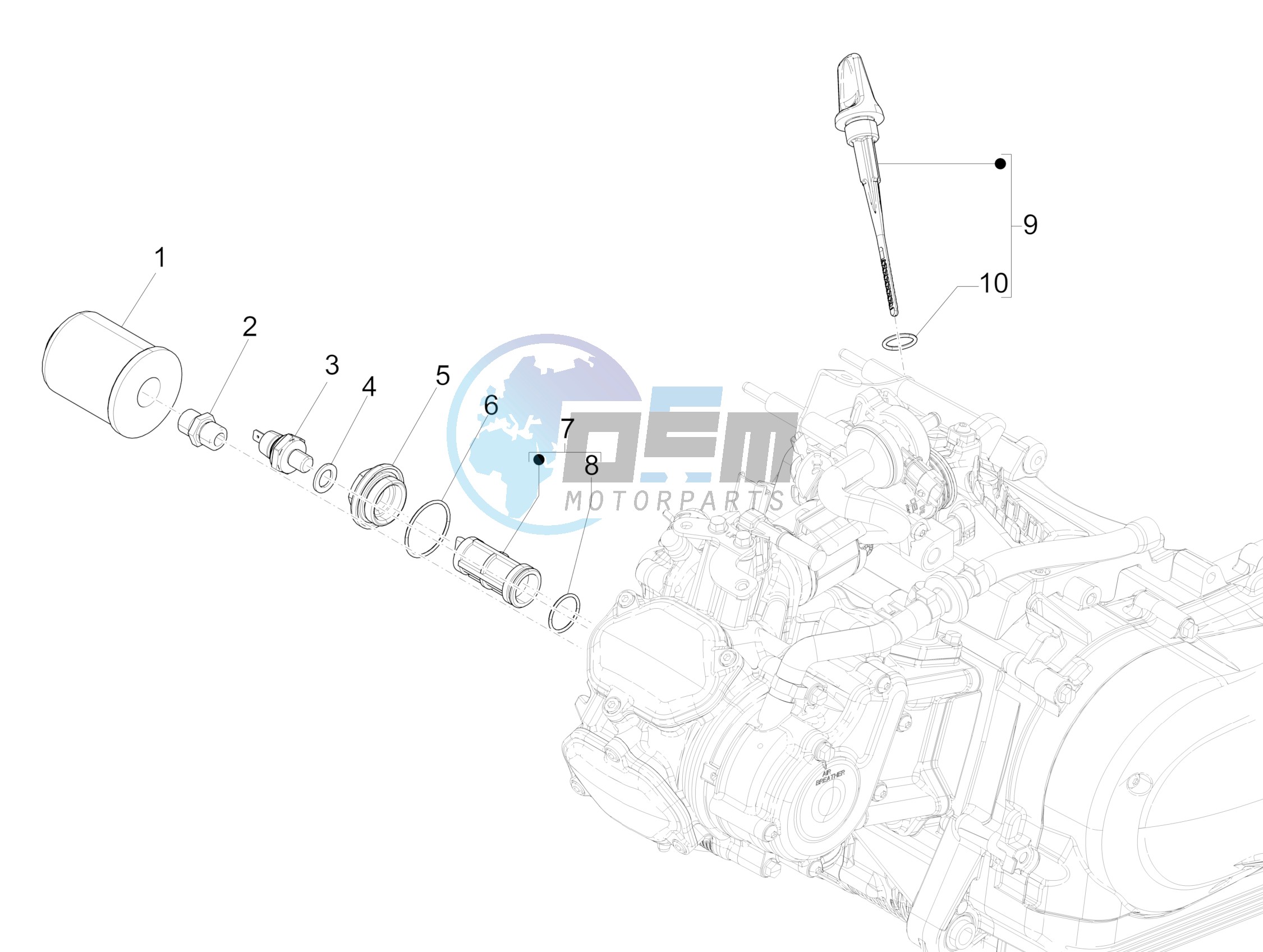 Flywheel magneto cover - Oil filter