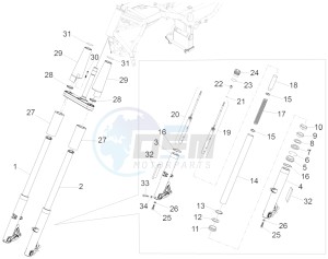 California 1400 Touring ABS USA-CND 1380 drawing Front fork