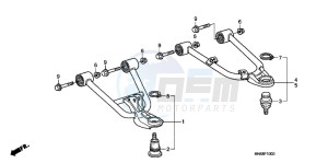 TRX250XD TRX250X Australia - (U) drawing FRONT ARM