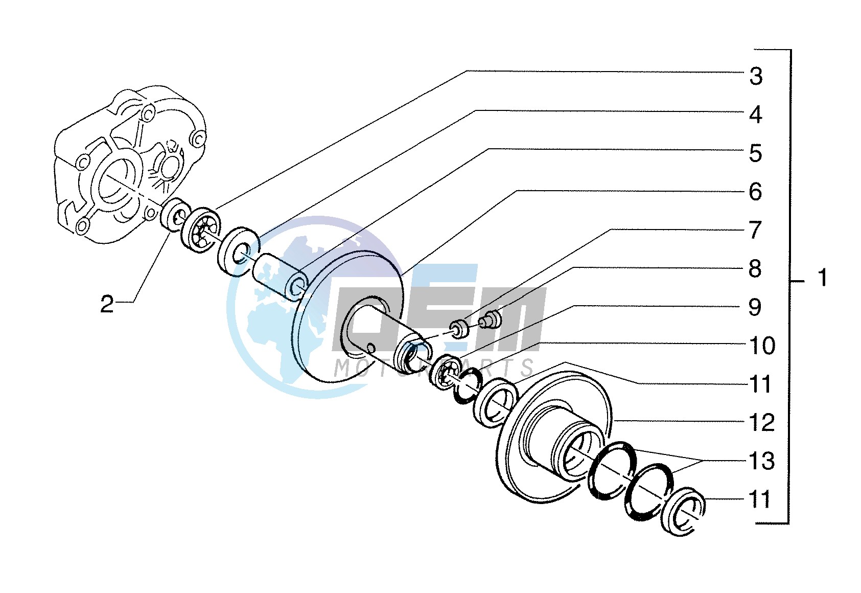 Fixed half-pulley