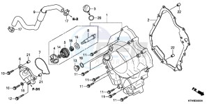 SH300AC drawing RIGHT CRANKCASE COVER/WATER PUMP