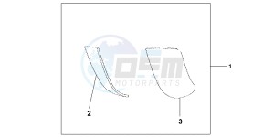 ST1300AC Pan Europoean -ST1300 CH drawing PANNIER SCUFF PAD SET