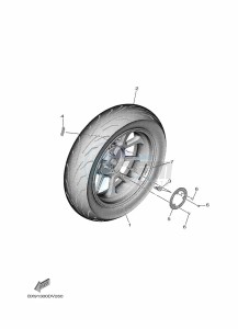 MWD300 TRICITY 300 (BX94) drawing REAR WHEEL