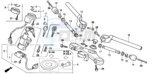 CBR600F4 drawing HANDLE PIPE/TOP BRIDGE