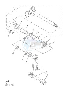 WR250R (32DW 32DV 32DX) drawing SHIFT SHAFT