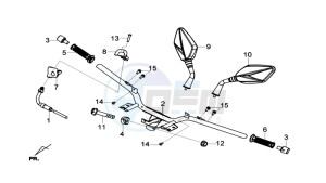 HD 2 125 drawing HANDLEBAR / BRAKE LEVERS /CABLES