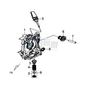 FIDDLE II 50 drawing CRANKCASE RIGHT / START MOTOR