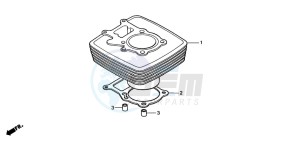 TRX250TE FOURTRAX ES drawing CYLINDER