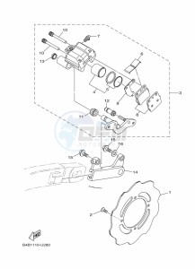 YZ85LW (B0G1) drawing REAR BRAKE CALIPER