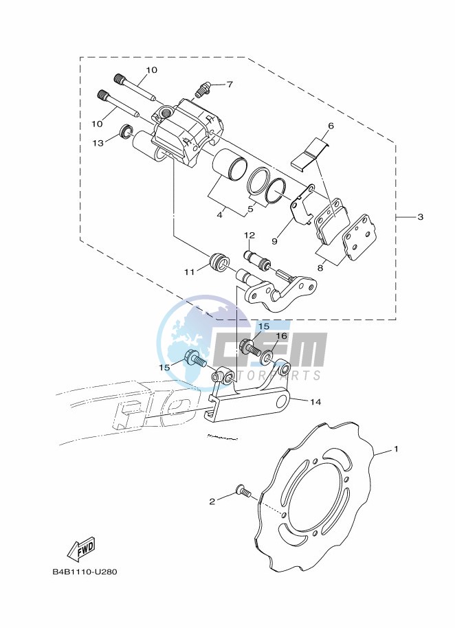 REAR BRAKE CALIPER