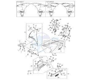 YZF R1 1000 drawing COWLING 2 B8-B9