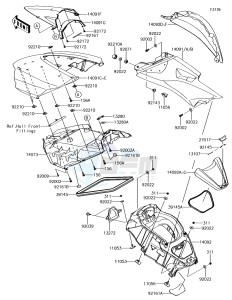 JET SKI ULTRA 310LX JT1500MHF EU drawing Hull Middle Fittings