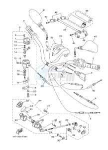 YFM350R YFM350RB RAPTOR 350 (10P9 10P9) drawing STEERING HANDLE & CABLE