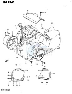 GSX1100 (Z-D) drawing CRANKCASE COVER (MODEL D)