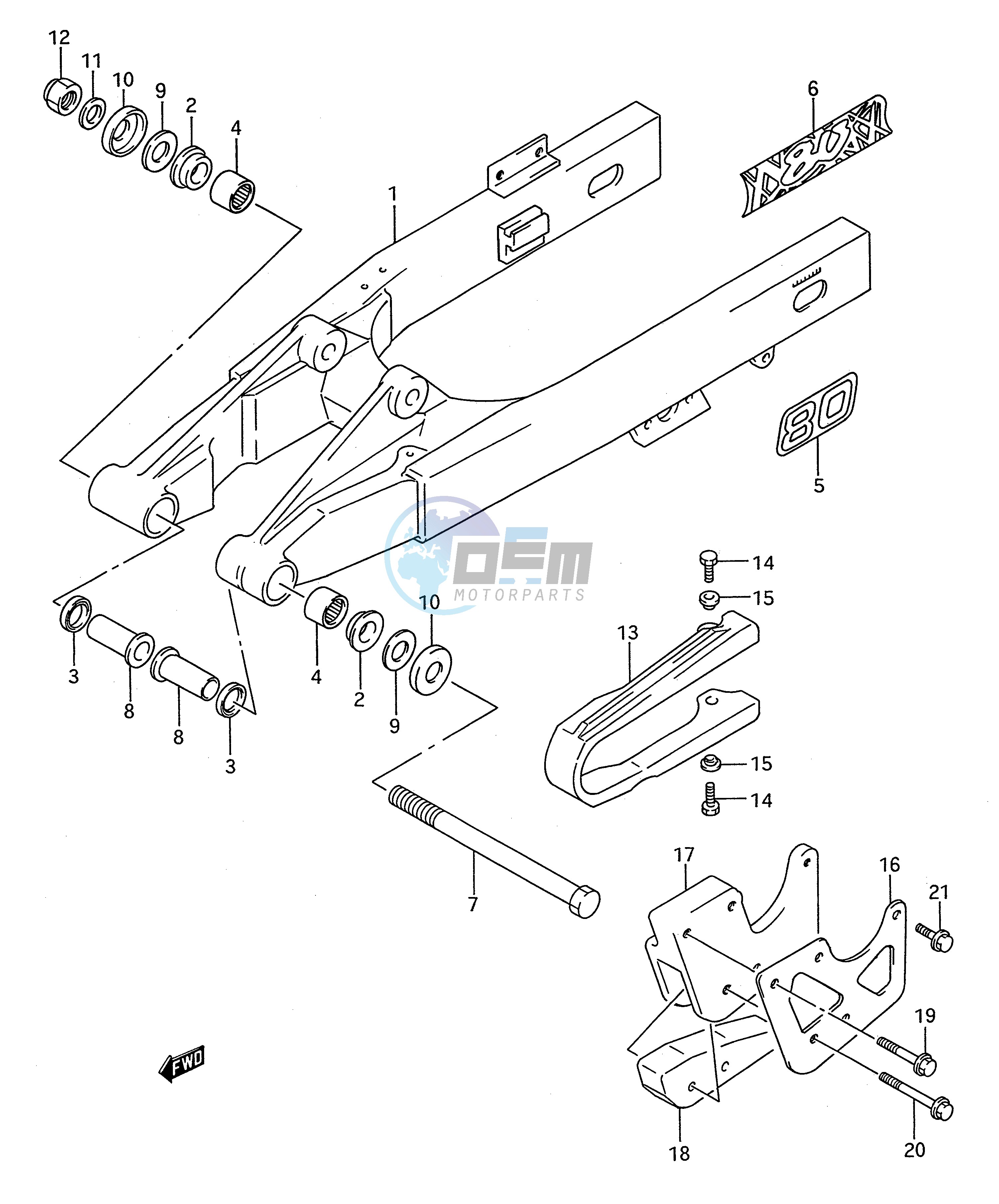 REAR SWINGING ARM (MODEL M N P R S)