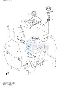 UC125 (E2) drawing FUEL TANK (MODEL Y K1)