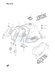 DR650 (E4) drawing FUEL TANK (MODEL R)